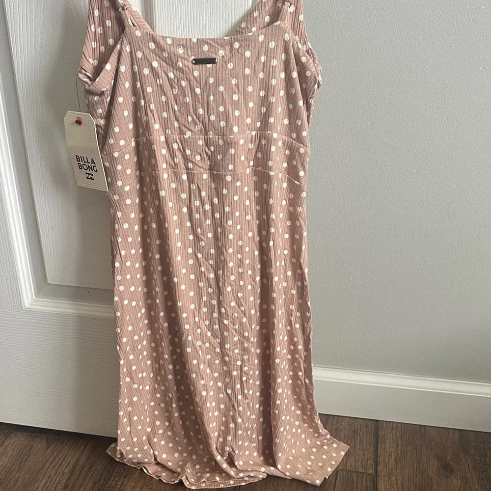 Billabong Brown Polka Dot Mini Dress - Picture 3 of 5